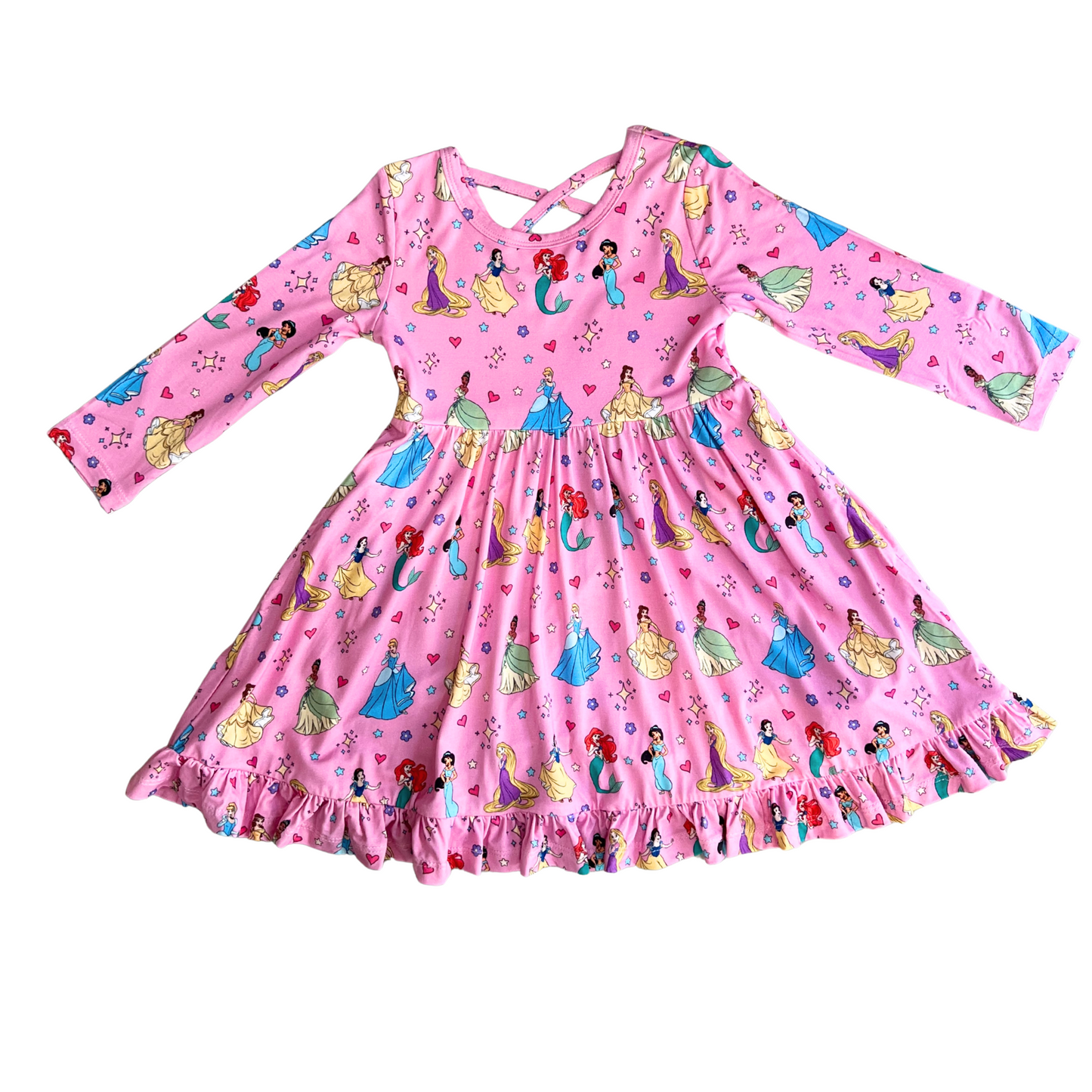 Royal Roll Call Bamboo Long Sleeve Ruffle Twirl Dress