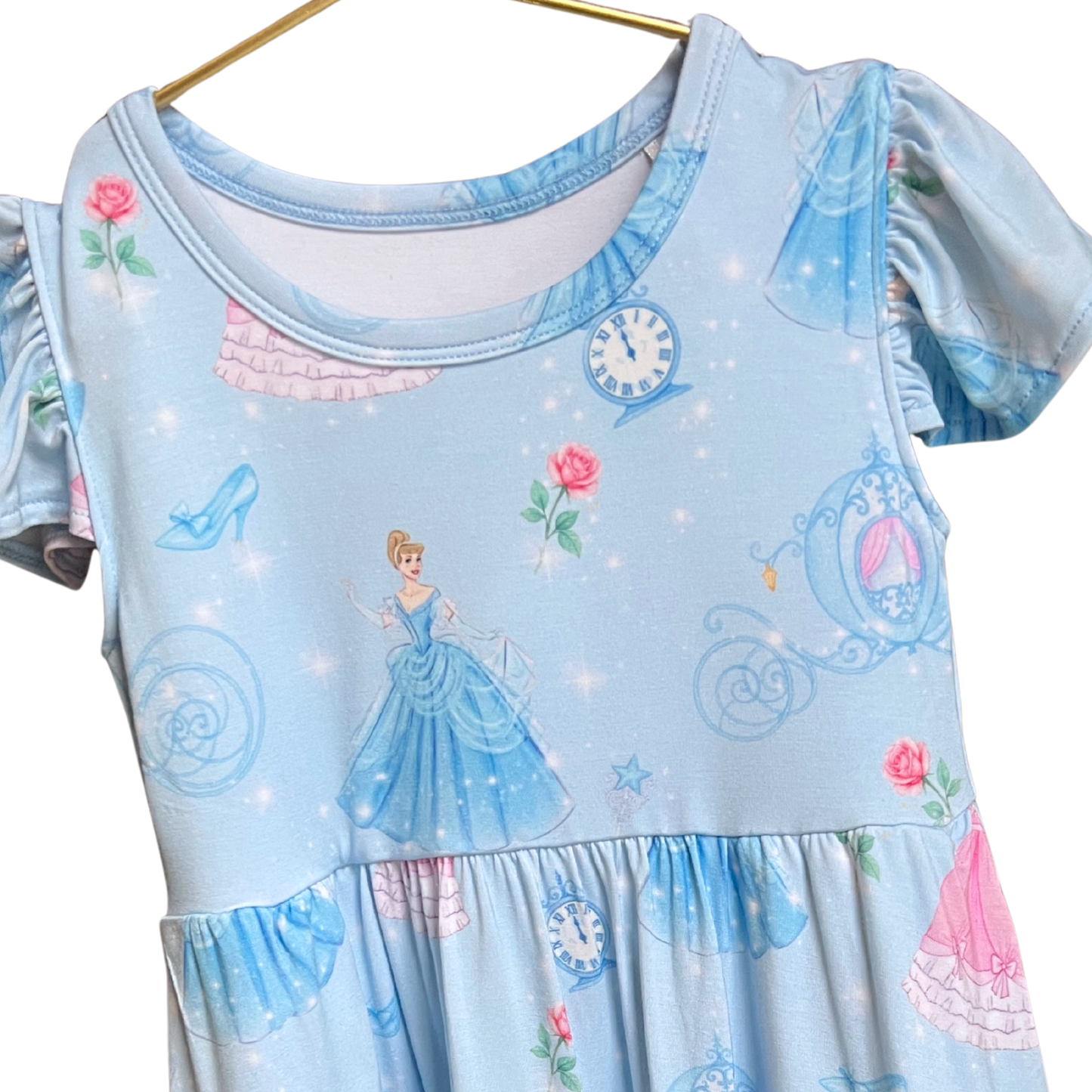 Magical Midnight Bamboo Short Sleeve Ruffle Twirl Dress