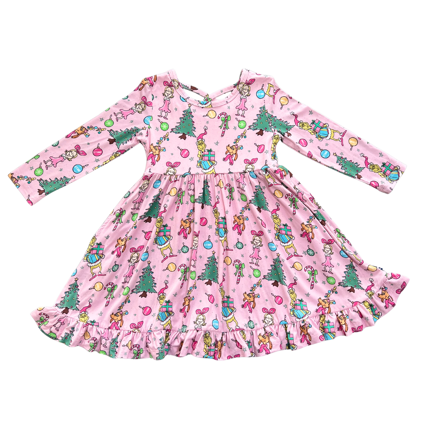 PREORDER Peppermint Pout Ruffle Twirl Dress