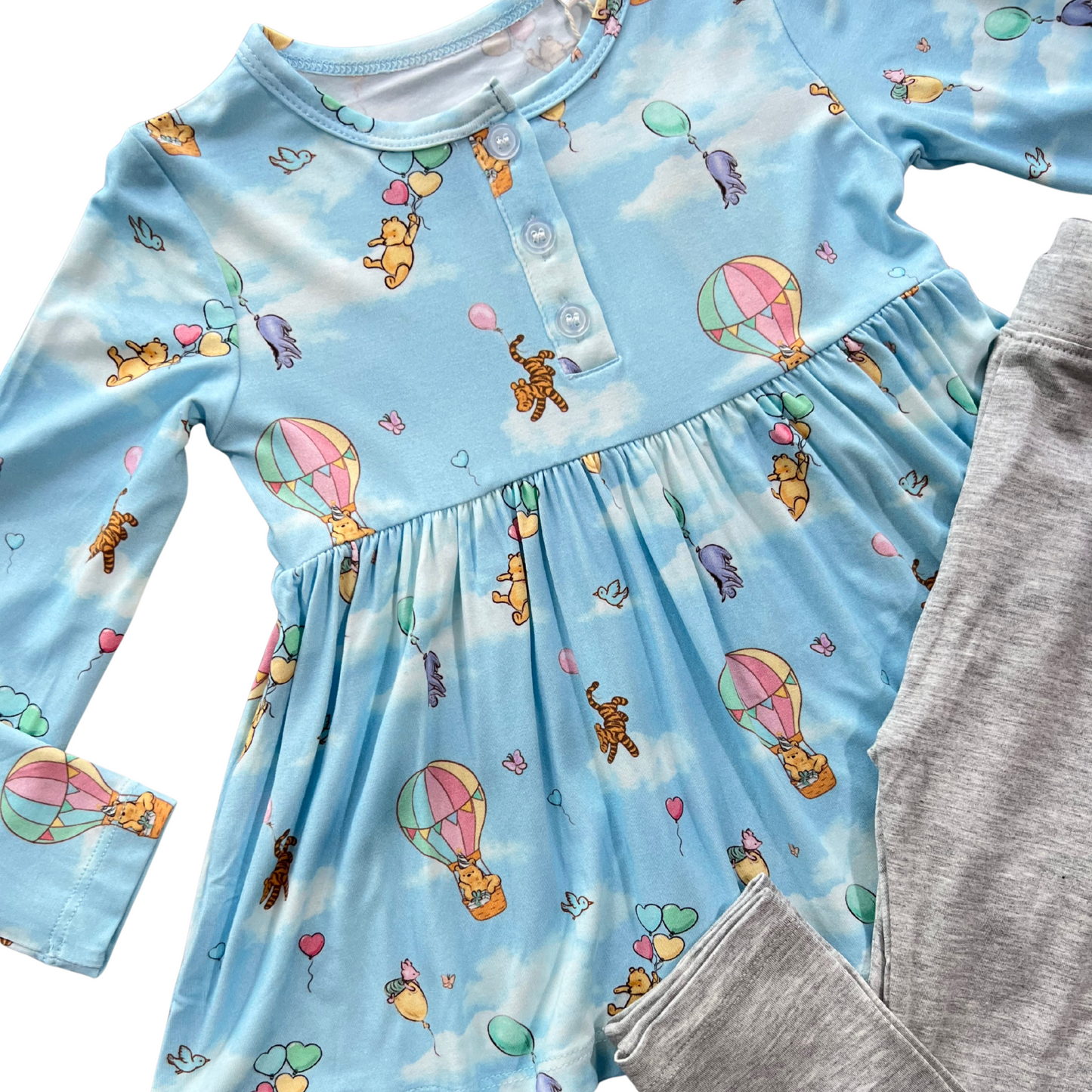 Breezy Bear Long Sleeve Peplum and Leggings Set