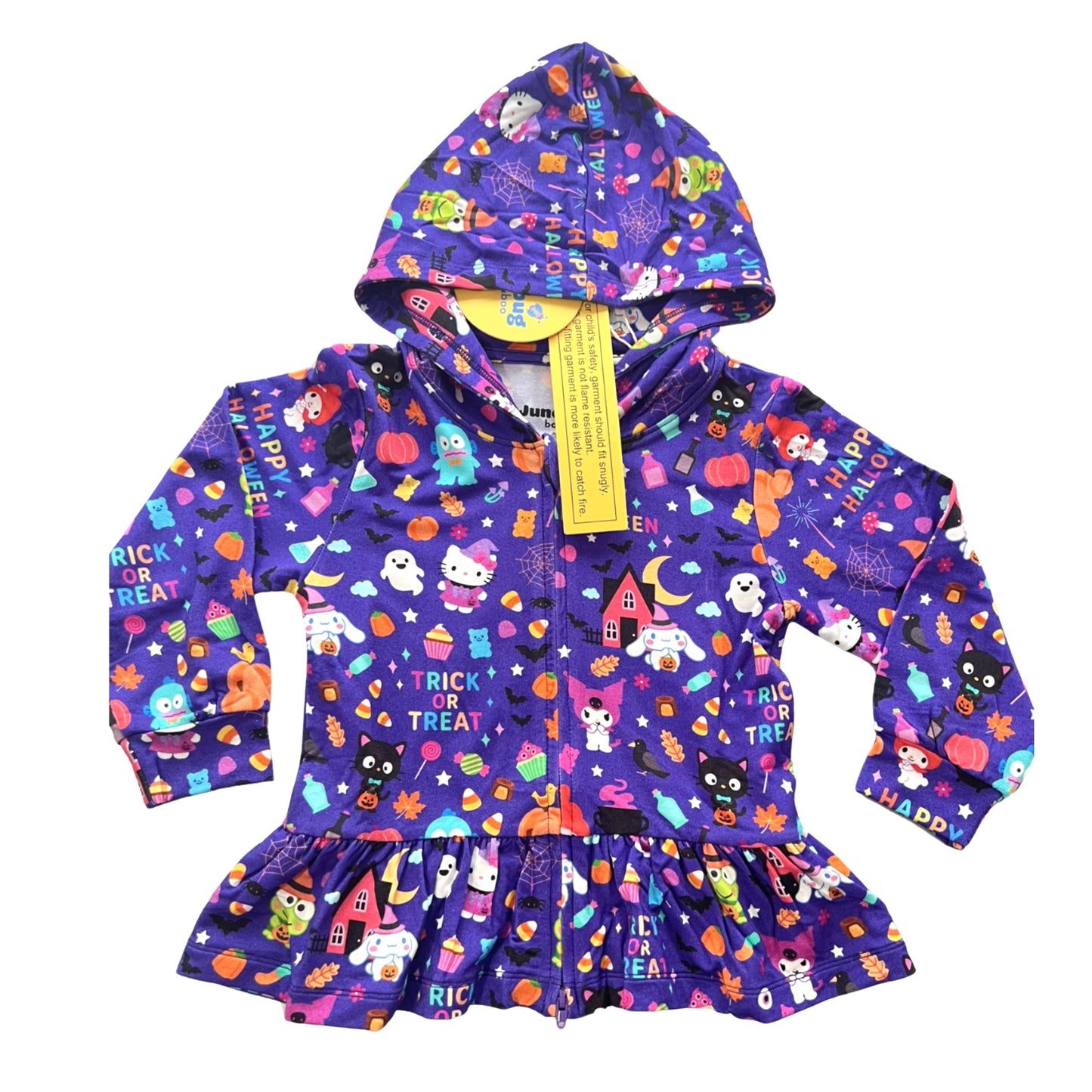 PRESALE Midnight Meow Peplum Terry Zip Jacket
