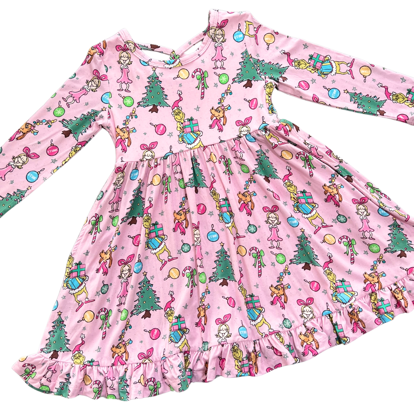 PREORDER Peppermint Pout Ruffle Twirl Dress