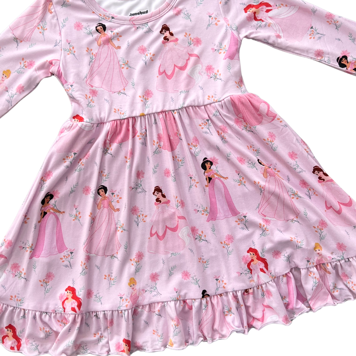 Pink Perfection Long Sleeve Ruffle Twirl Dress