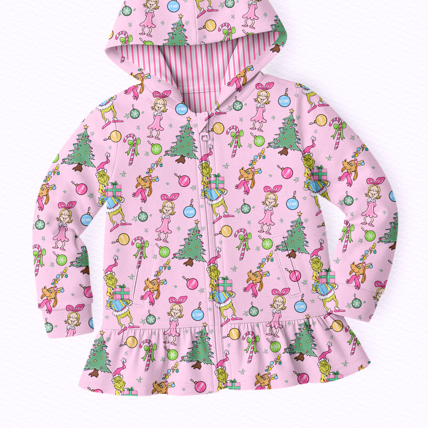 PREORDER Peppermint Pout Terry Peplum Jacket