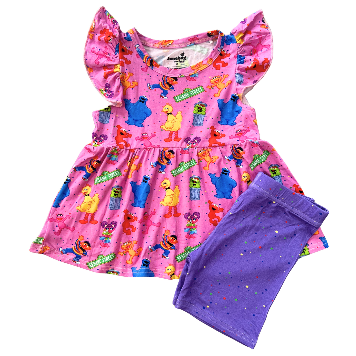 Street Jams Bamboo Peplum Shorts Set