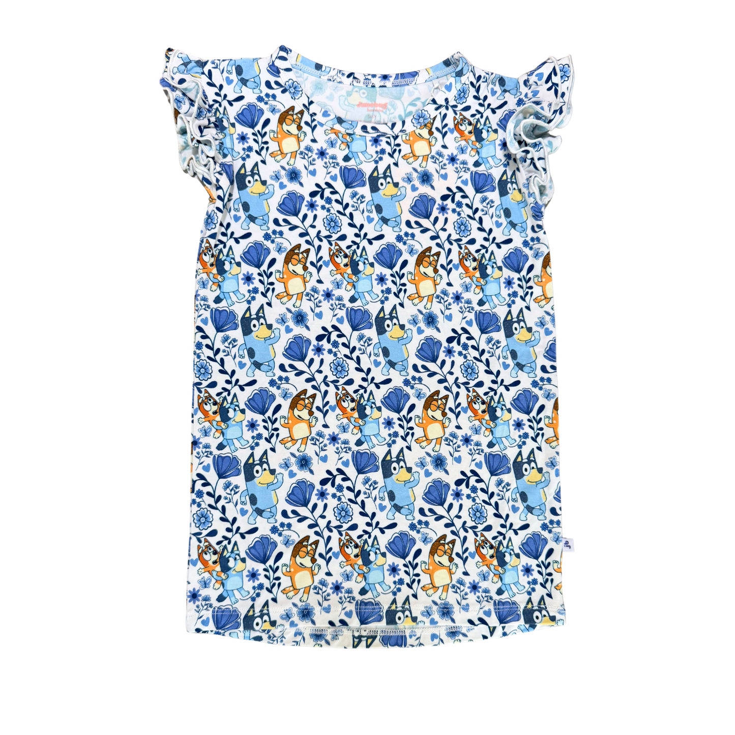 Denim Daisies Bamboo Flutter T
