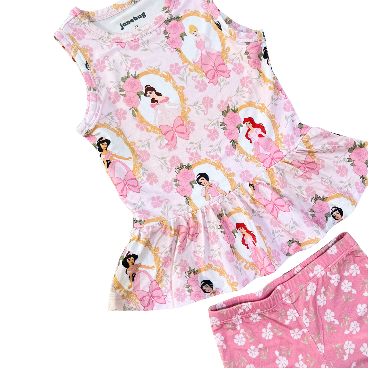 Framed in Fairytales Bamboo Peplum and Ruffle Shorts Set