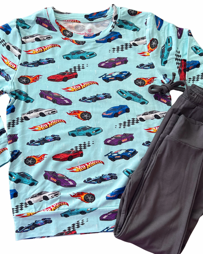 Hot Rods Crewneck Bamboo Terry Set