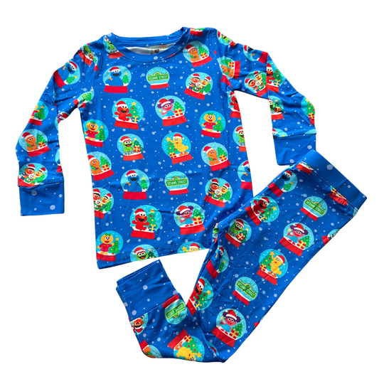 PREORDER Snowy Street Long Sleeve Bamboo Pajama Set