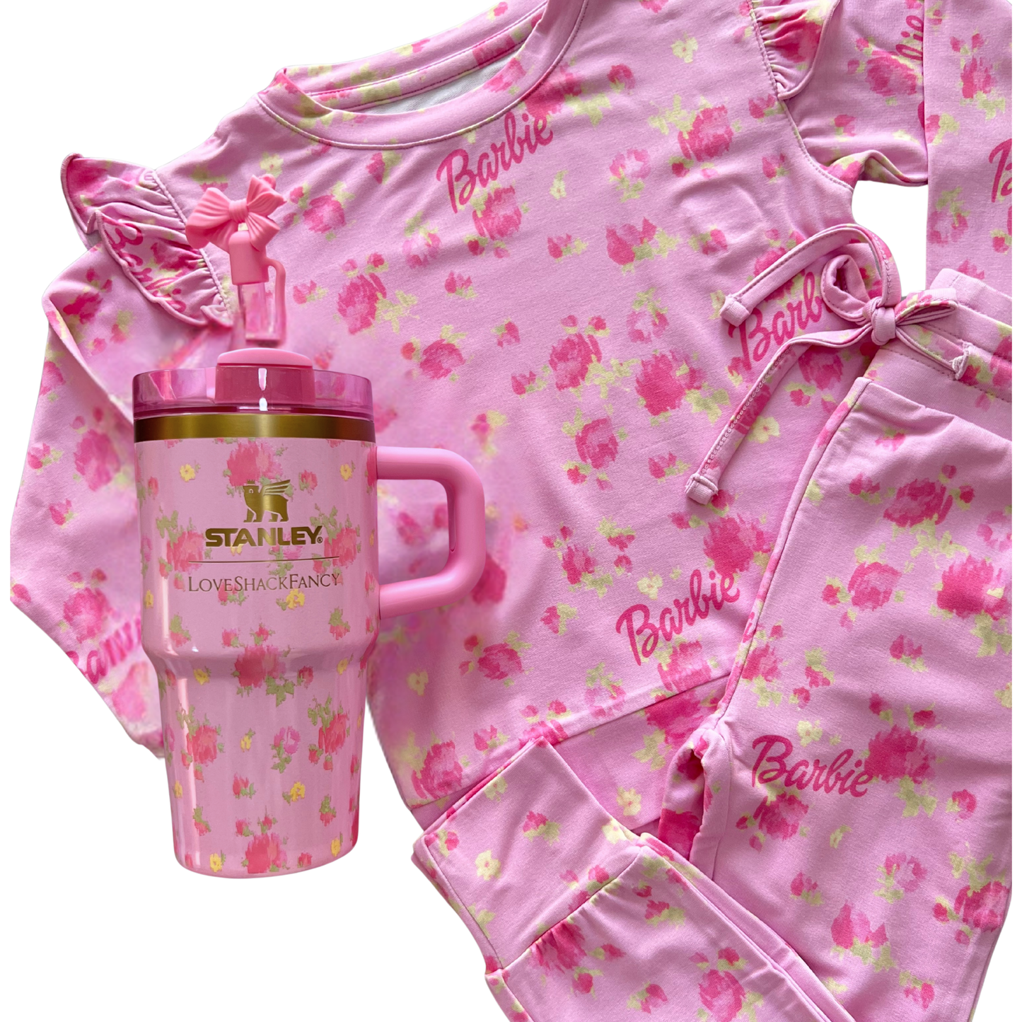 Floral Fancy Bamboo Ruffle Terry Set