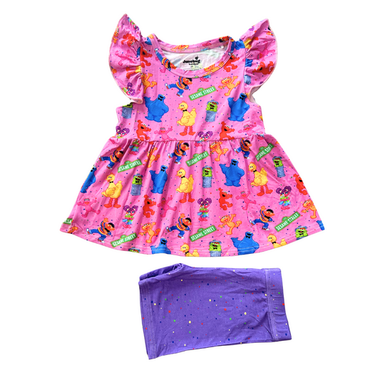Street Jams Bamboo Peplum Shorts Set
