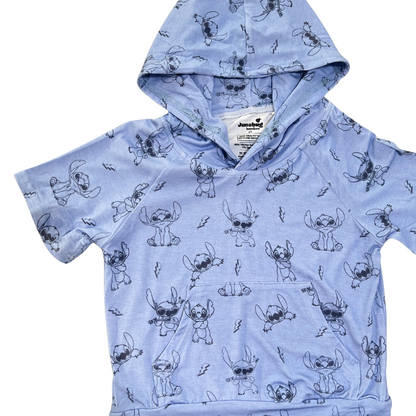 Electric Tide Short Sleeve Bamboo Hoodie