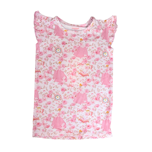 Shabby Cindy Bamboo Flutter Sleeve T Shirt
