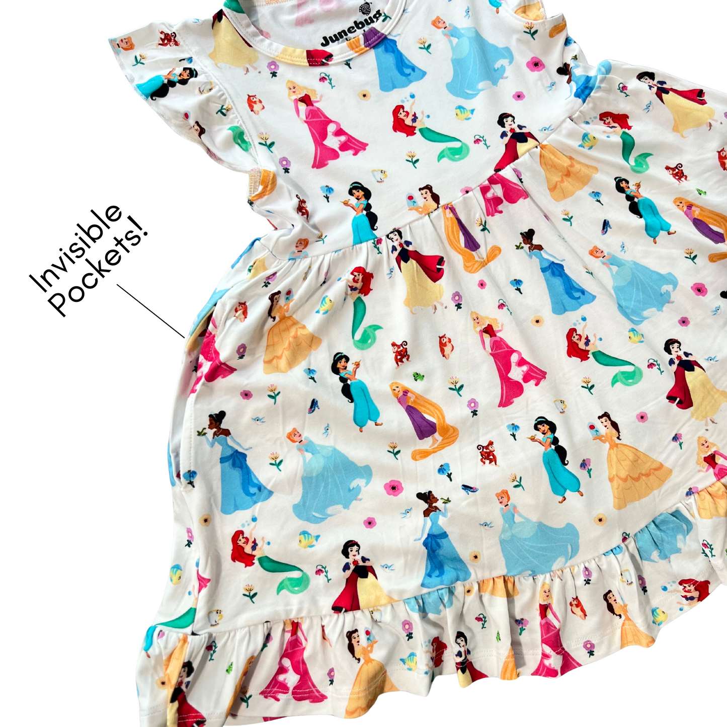 PREORDER - Royal Tea Party Bamboo Long Sleeve Ruffle Twirl Dress