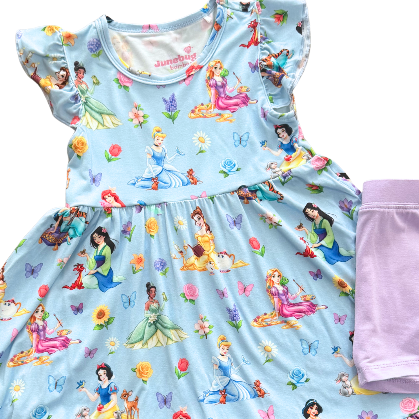Blue Garden Princess Twirl and Shorts