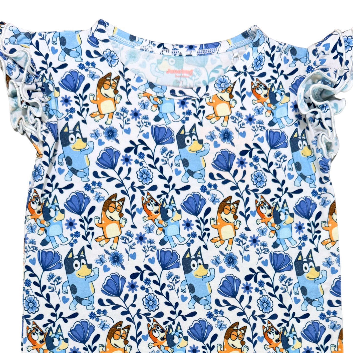 Denim Daisies Bamboo Flutter T
