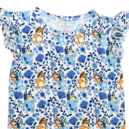 Denim Daisies Bamboo Flutter T