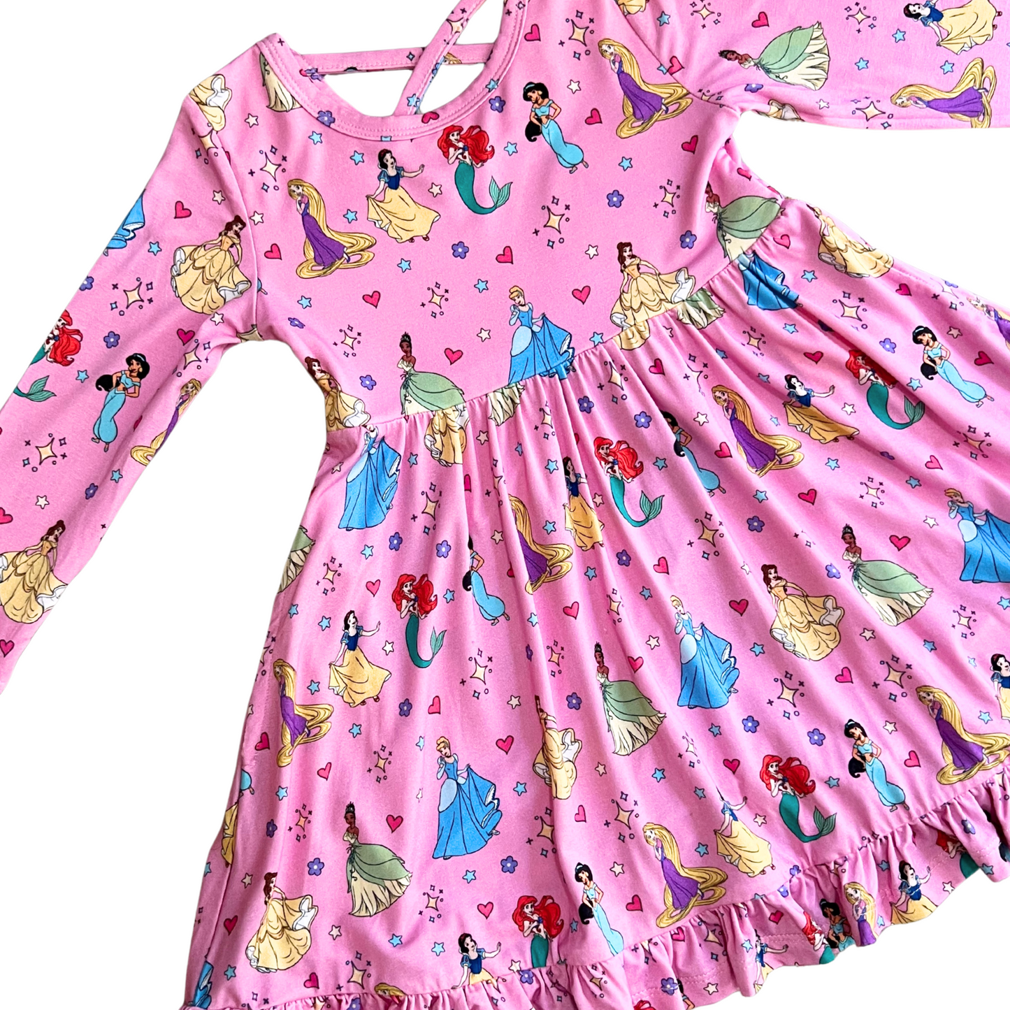 Royal Roll Call Bamboo Long Sleeve Ruffle Twirl Dress