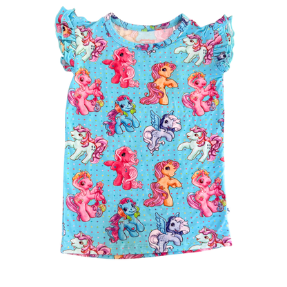 Candy Carousel Bamboo Flutter Sleeve T Shirt