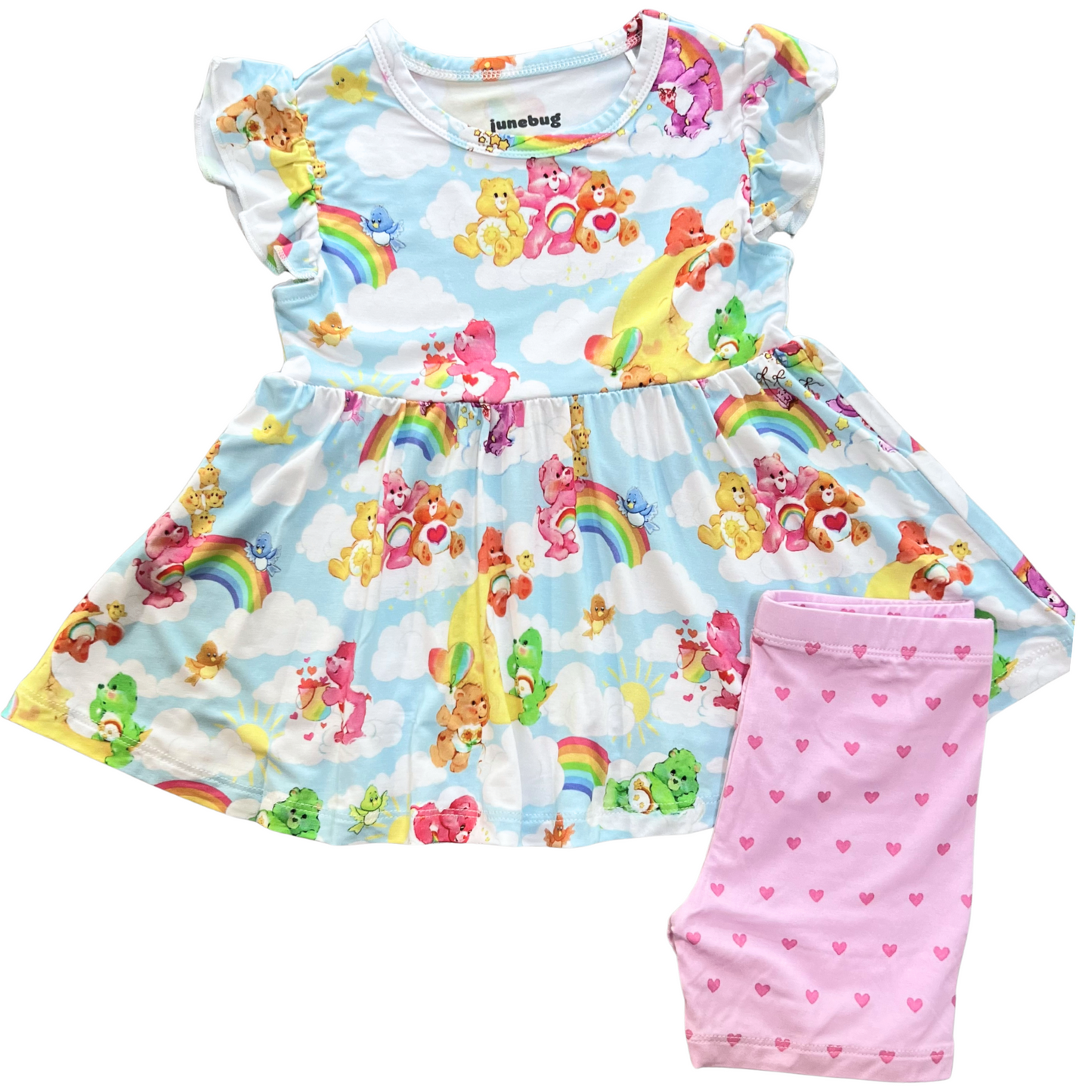 Care-a-Lot Clouds Flutter Sleeve Peplum Set