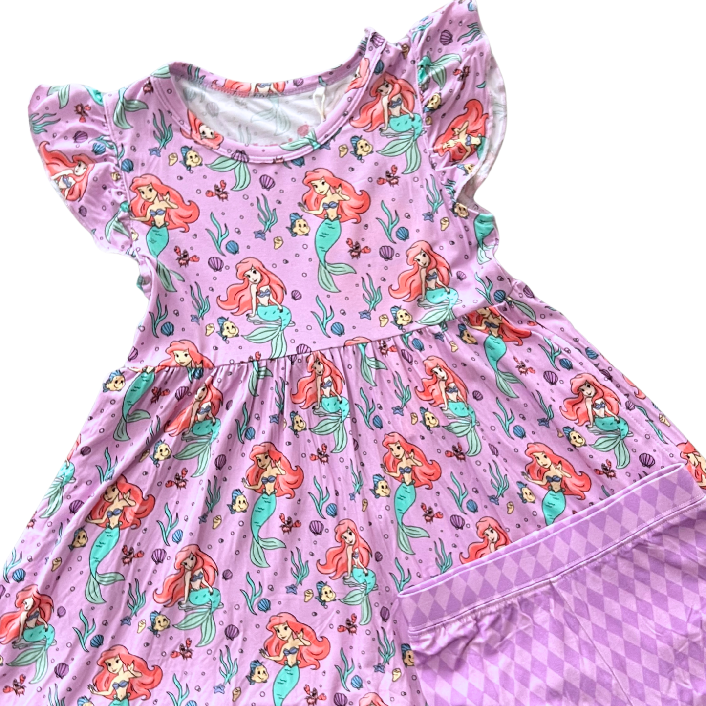 Lavender Lagoon Short Sleeve Twirl Dress and Shorts