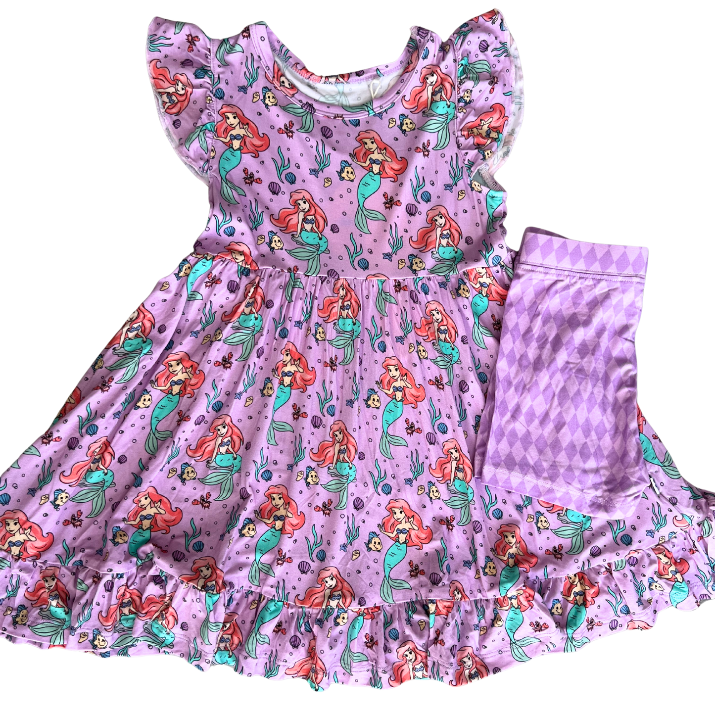Lavender Lagoon Short Sleeve Twirl Dress and Shorts