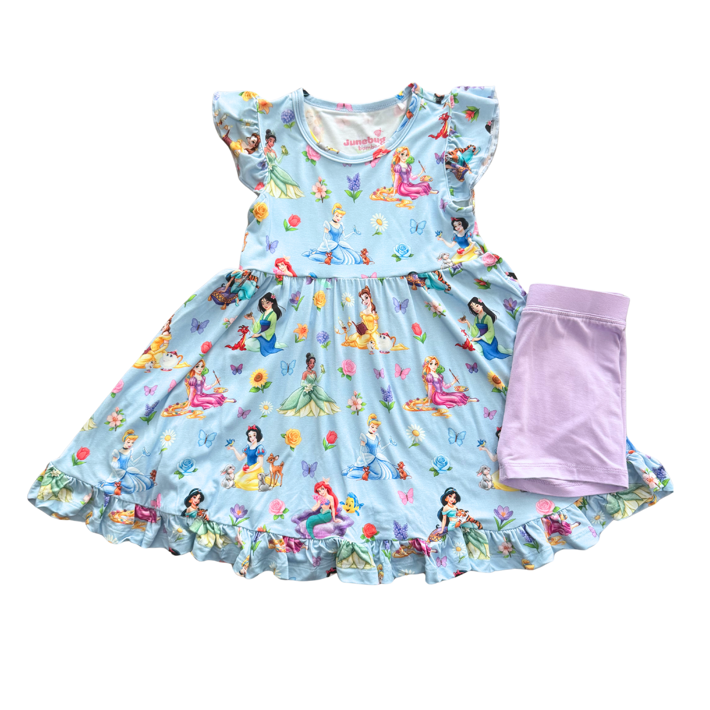 Blue Garden Princess Twirl and Shorts
