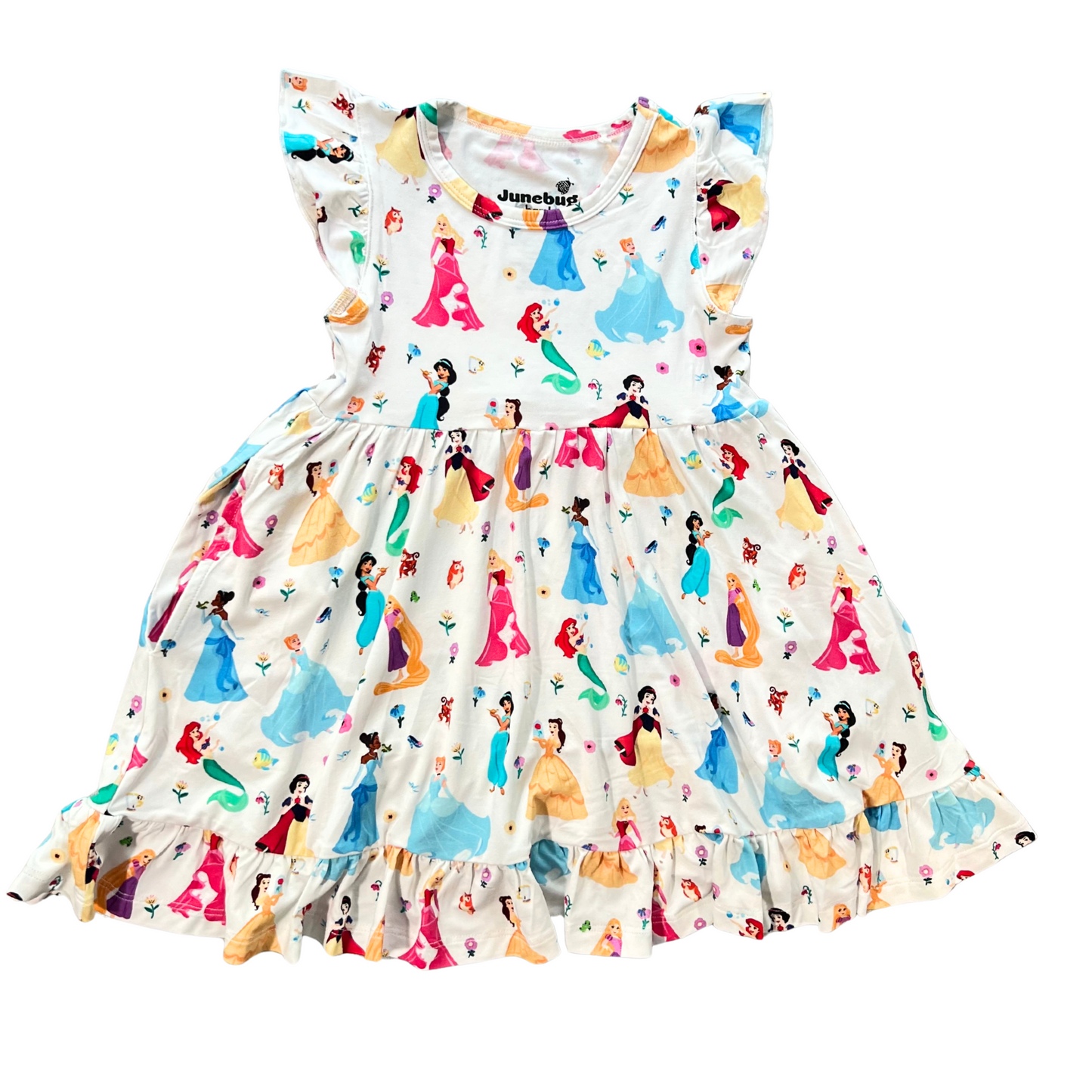 PREORDER - Royal Tea Party Bamboo Short Sleeve Ruffle Twirl Dress