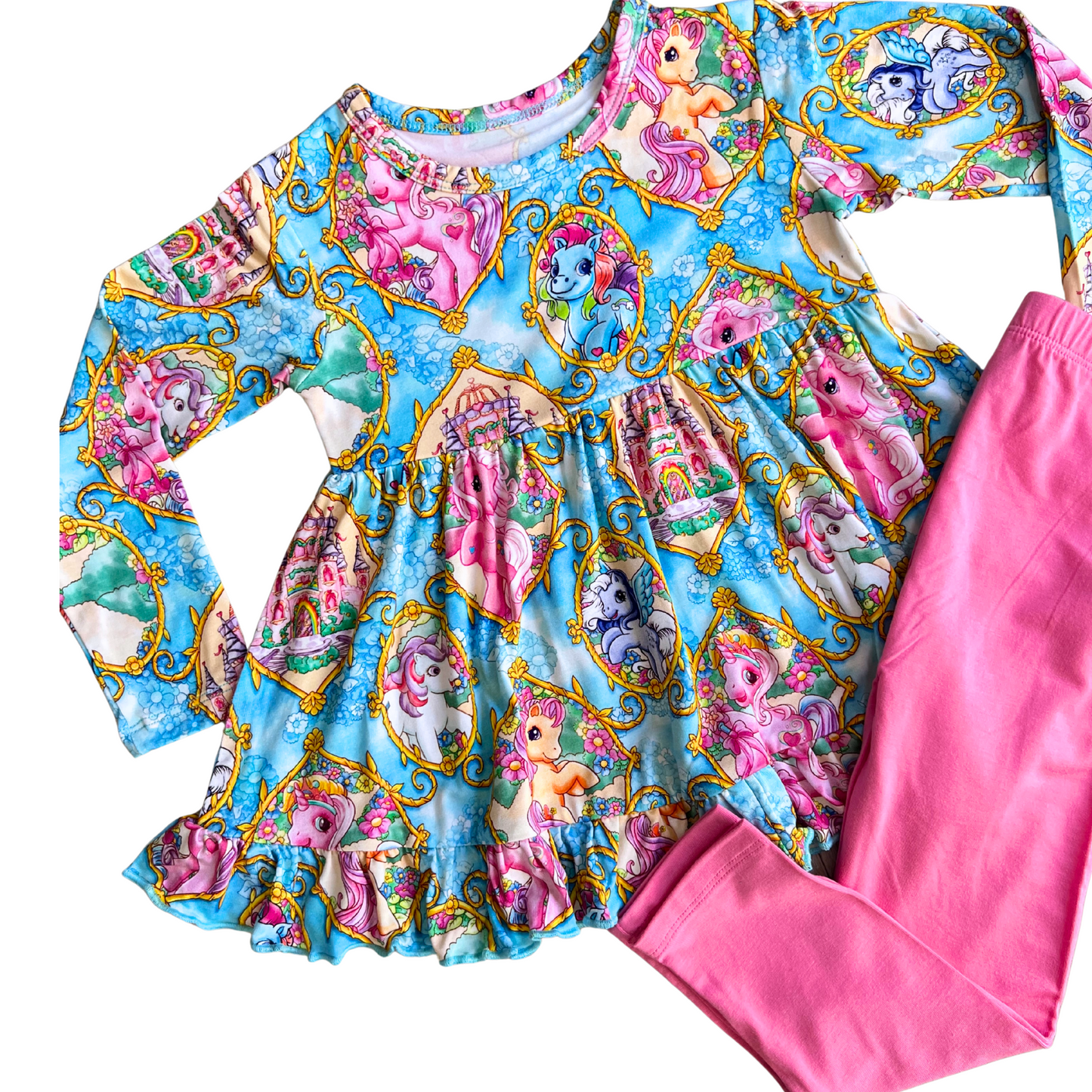 Pony Portraits Long Sleeve Ruffle Peplum and Leggings Set