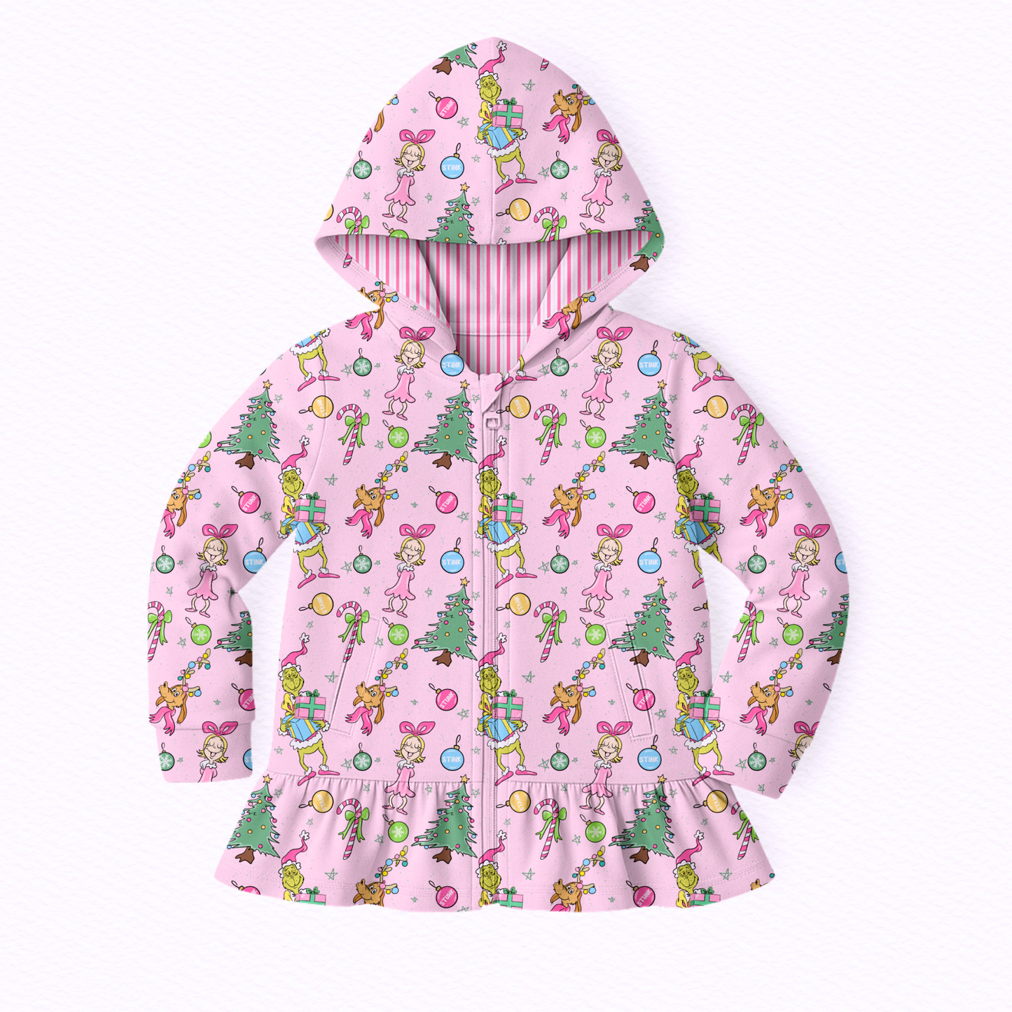 PREORDER Peppermint Pout Terry Peplum Jacket