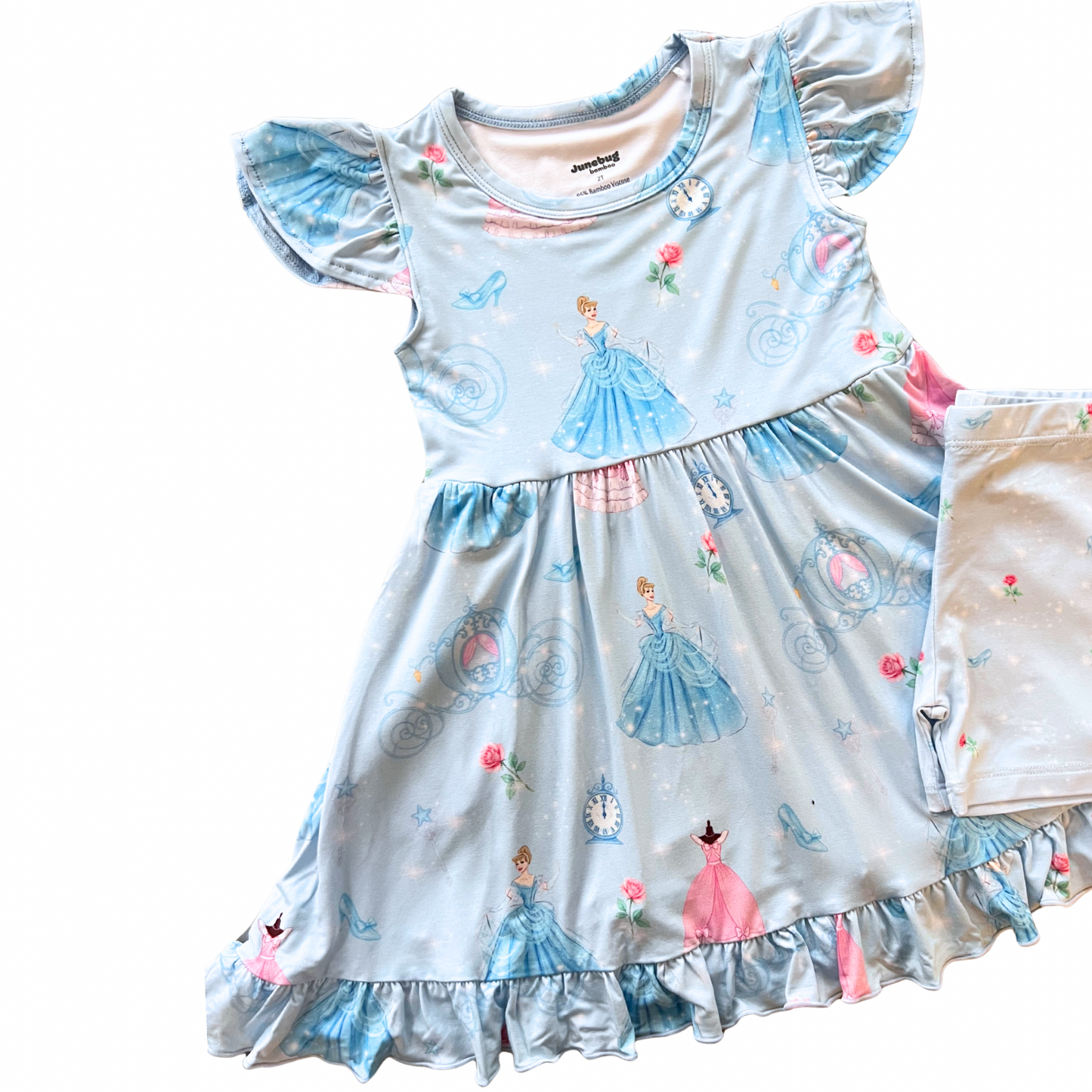 Magical Midnight Bamboo Short Sleeve Ruffle Twirl Dress