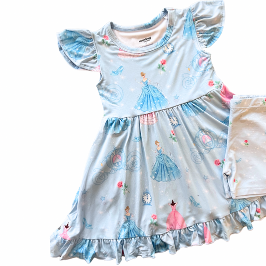 Magical Midnight Bamboo Short Sleeve Ruffle Twirl Dress