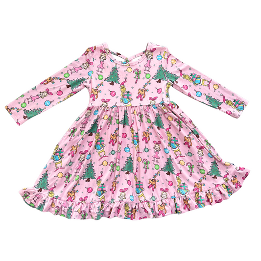 PREORDER Peppermint Pout Ruffle Twirl Dress