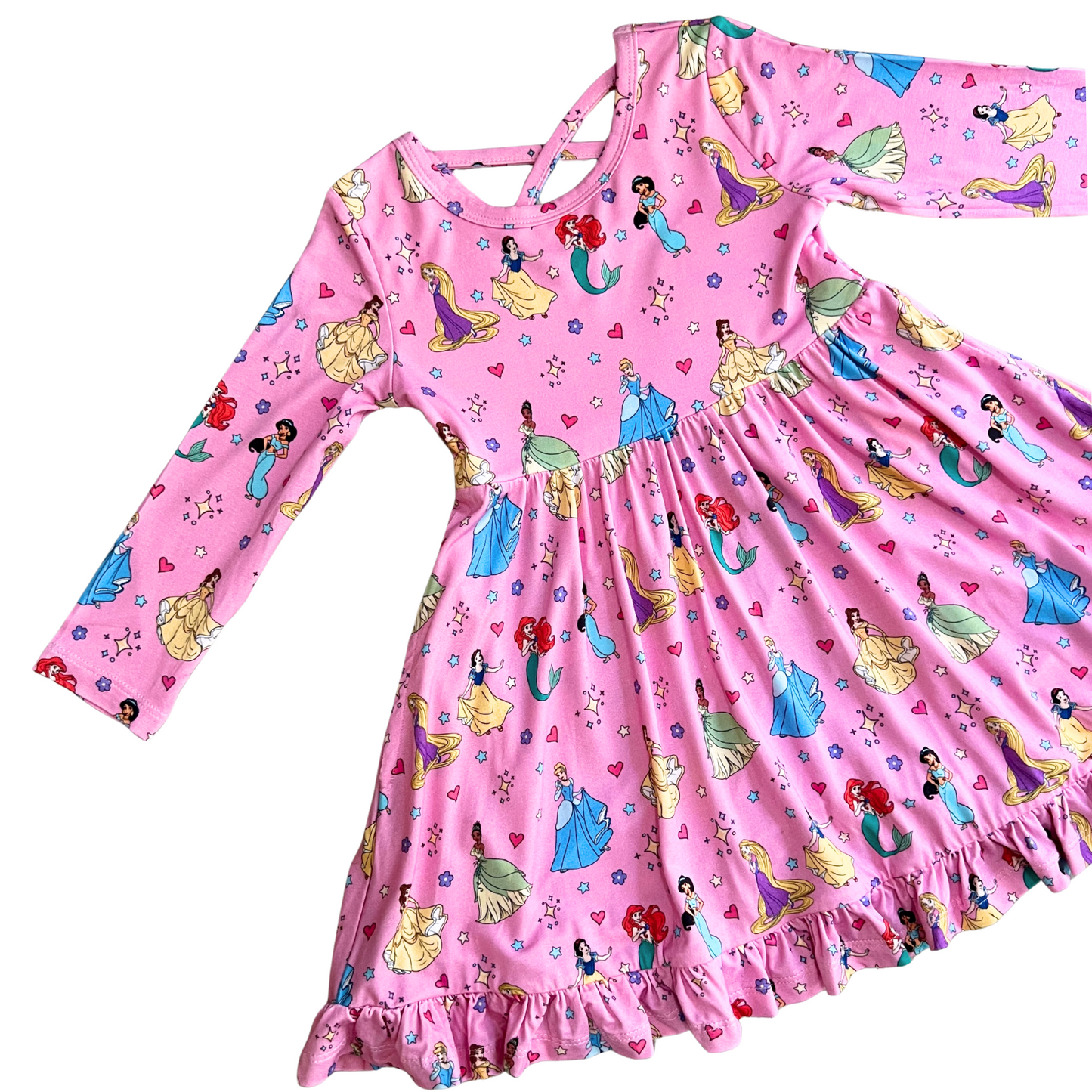 Royal Roll Call Bamboo Long Sleeve Ruffle Twirl Dress