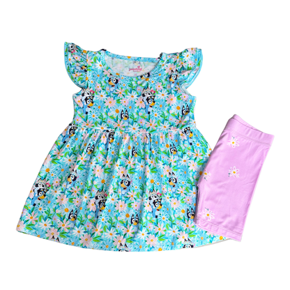 Daisy Blues Peplum & Shorts