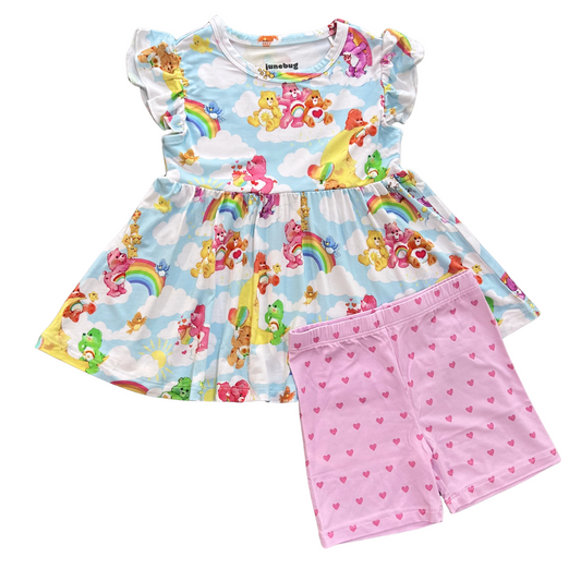 Care-a-Lot Clouds Flutter Sleeve Peplum Set