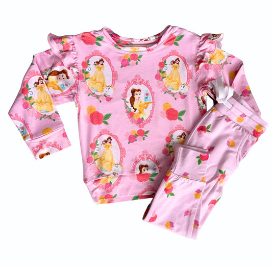 Rosy Reverie (Pink) Bamboo Ruffle Terry Set