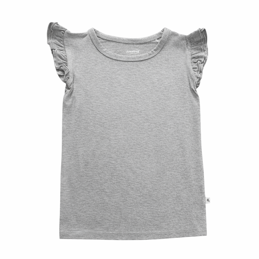 Heather Gray Bamboo Flutter Sleeve T Shirt