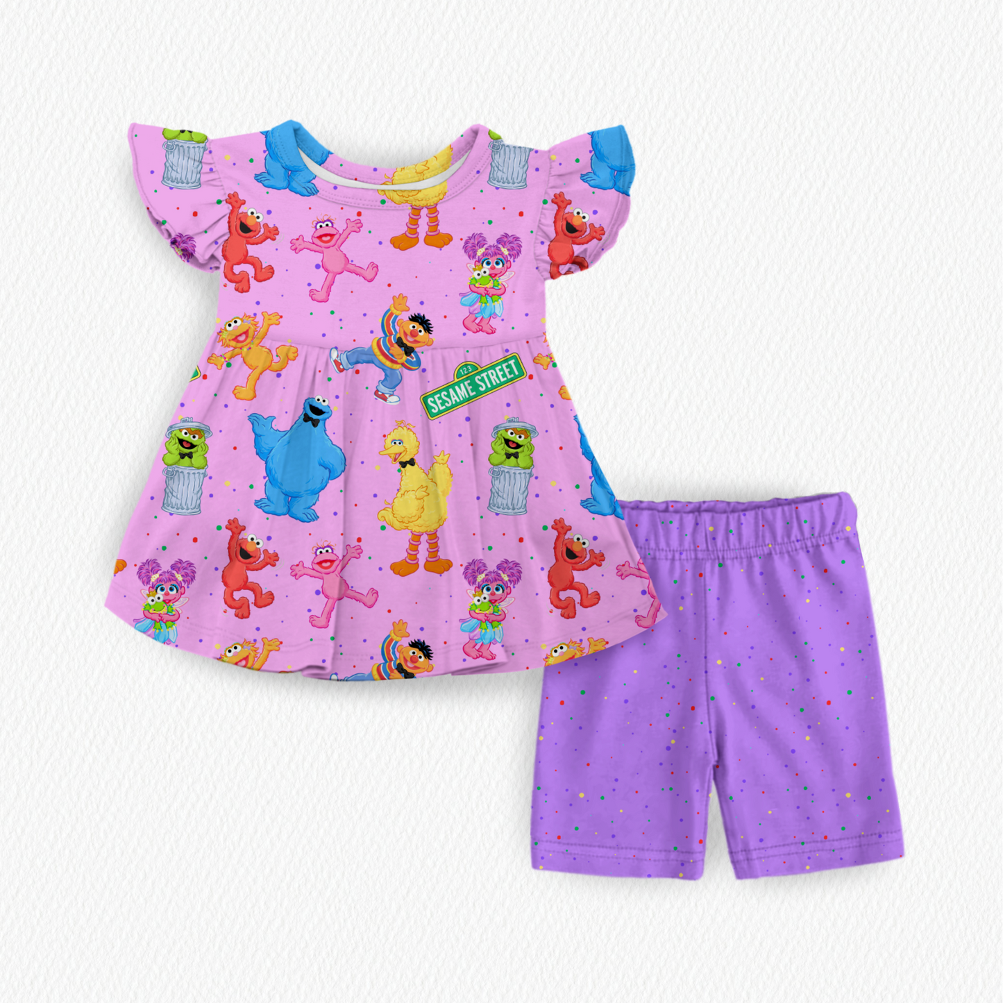 Street Jams Bamboo Peplum Shorts Set
