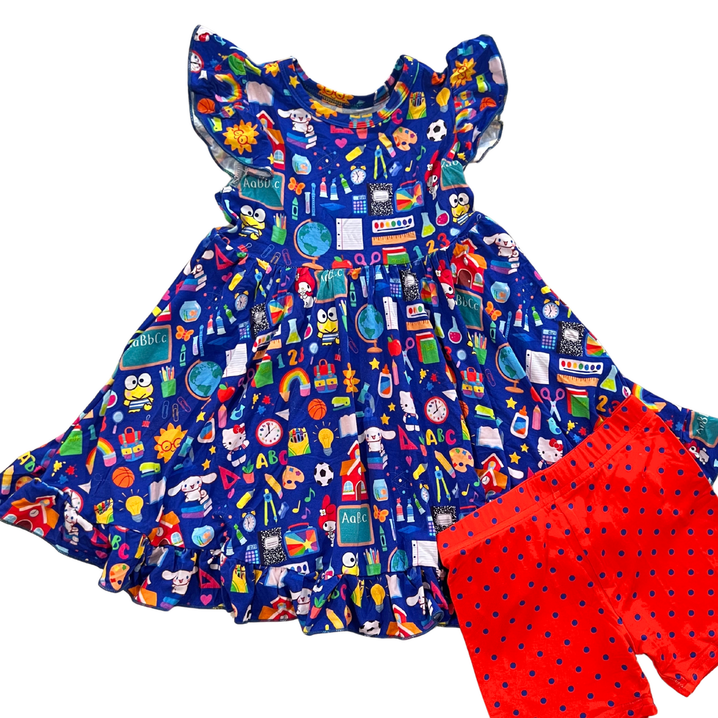 Sweet & Scholarly Ruffle Twirl Dress & Shorts