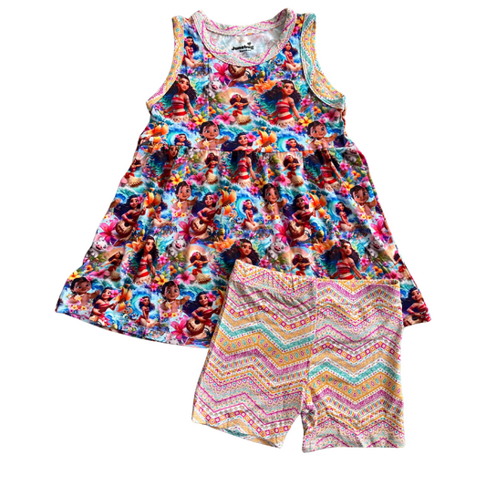 Tropical Tides Bamboo Peplum Twirl and Shorts Set