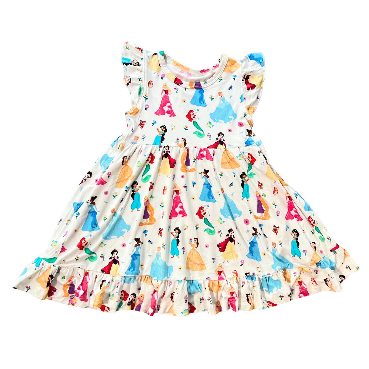 PREORDER - Royal Tea Party Bamboo Short Sleeve Ruffle Twirl Dress