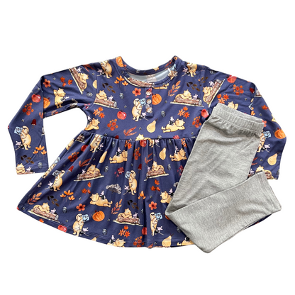 Hunny Harvest Long Sleeve Peplum and Leggings Set