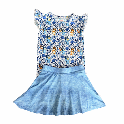 Denim Daisy Skort