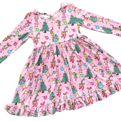PREORDER Peppermint Pout Ruffle Twirl Dress