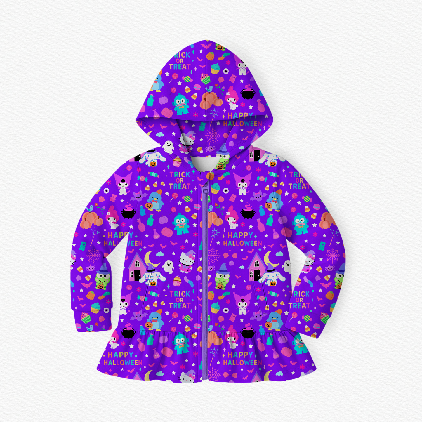 Cotton Candy Coven Peplum Terry Zip Jacket