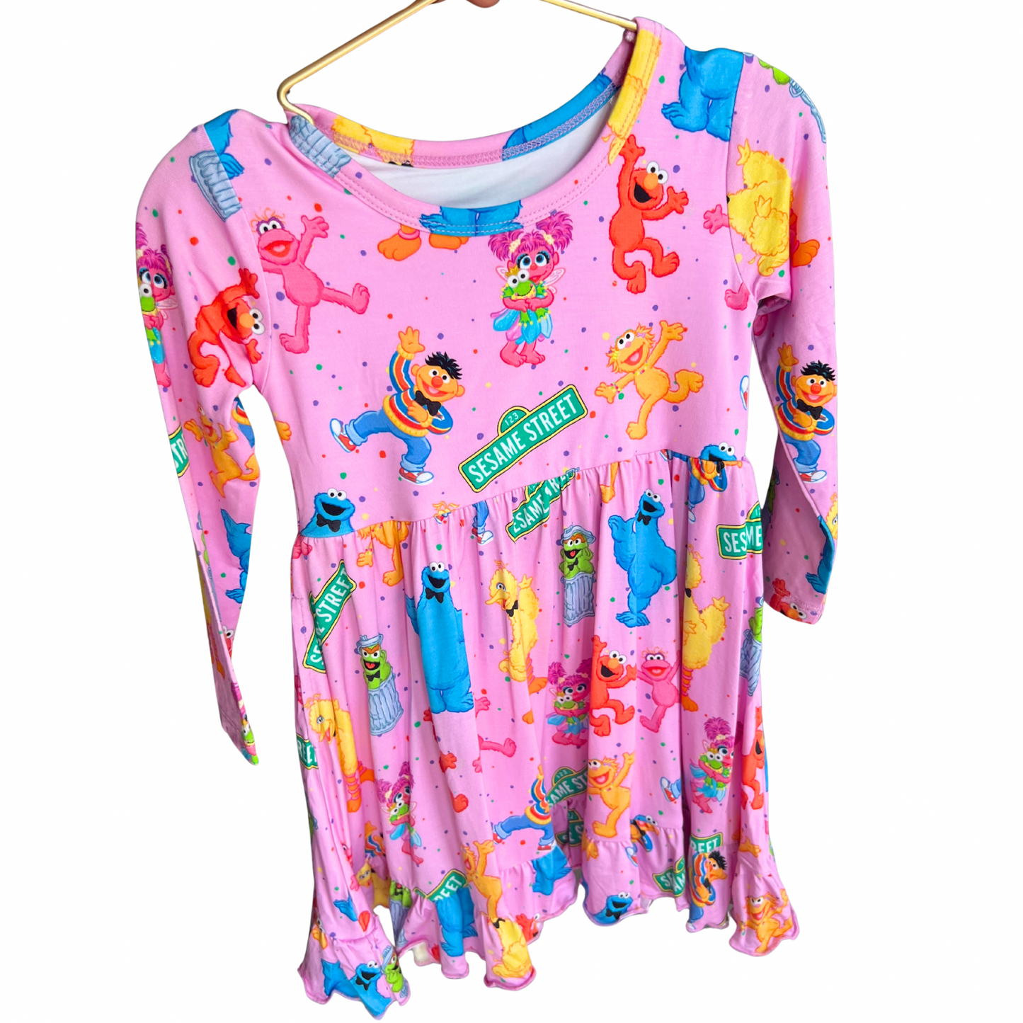 Street Jams Long Sleeve Ruffle Twirl Dress