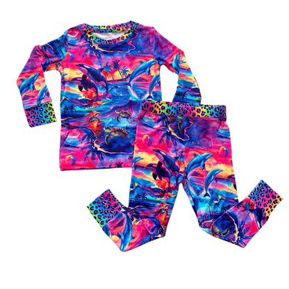 Dolphin Dreams Bamboo Long Sleeve Pajamas Set