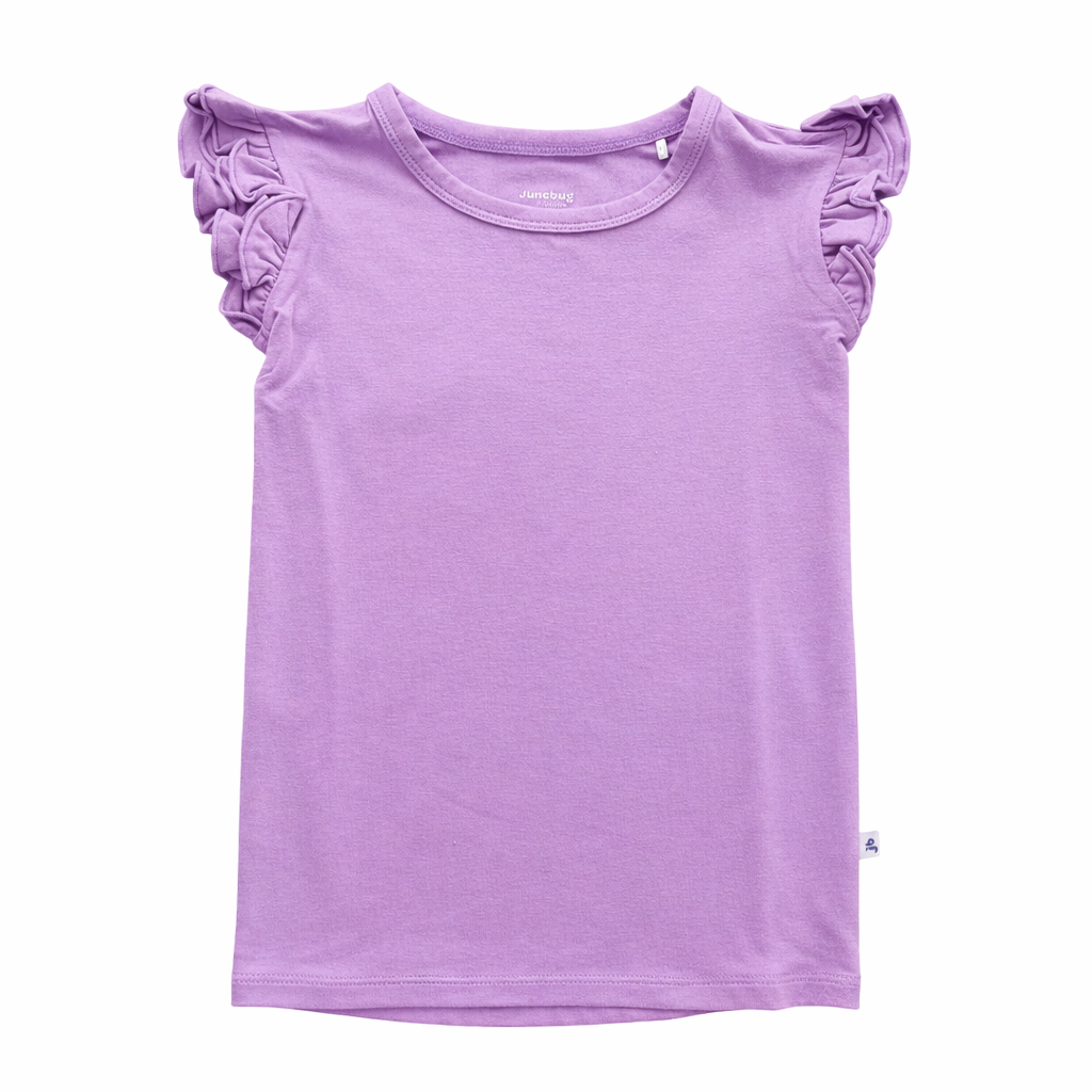 Lavender Bamboo Flutter Sleeve T Shirt