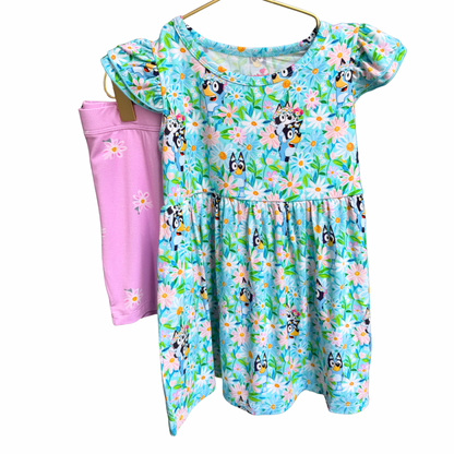 Daisy Blues Peplum & Shorts